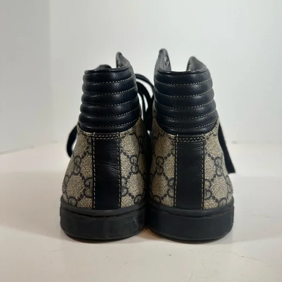 Gucci High Top Blue Croc Leather Monogram GG Canvas Sneakers Eu 36 US 6 - Picture 5 of 11